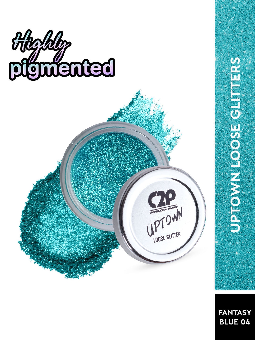 Uptown Loose Glitter for Eye Makeup Highly Pigmented Eyeshadow Powder - Fantasy Blue 04
