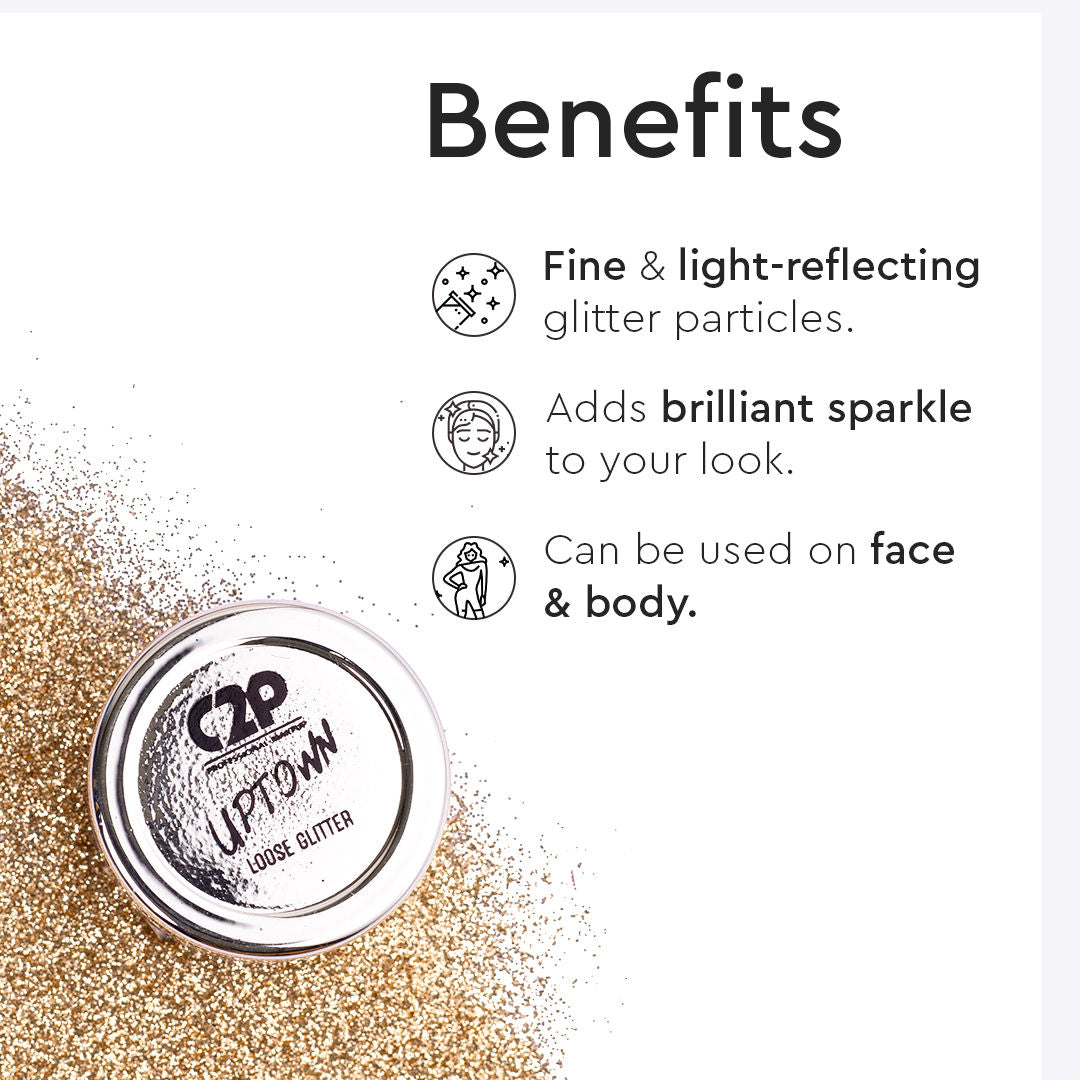 Uptown Loose Glitter for Eye Makeup Highly Pigmented Eyeshadow Powder