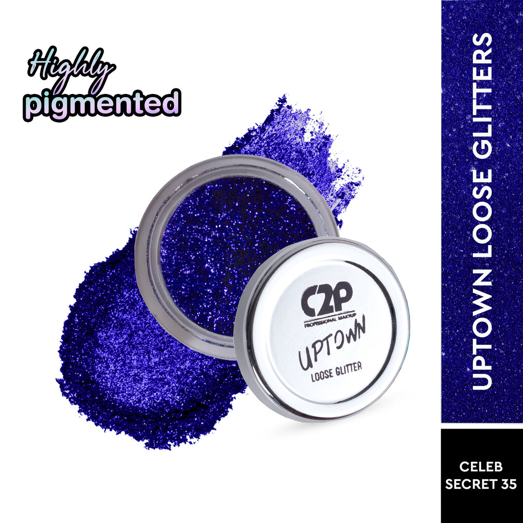 Uptown Loose Glitter for Eye Makeup Highly Pigmented Eyeshadow Powder - Celeb Secret 35