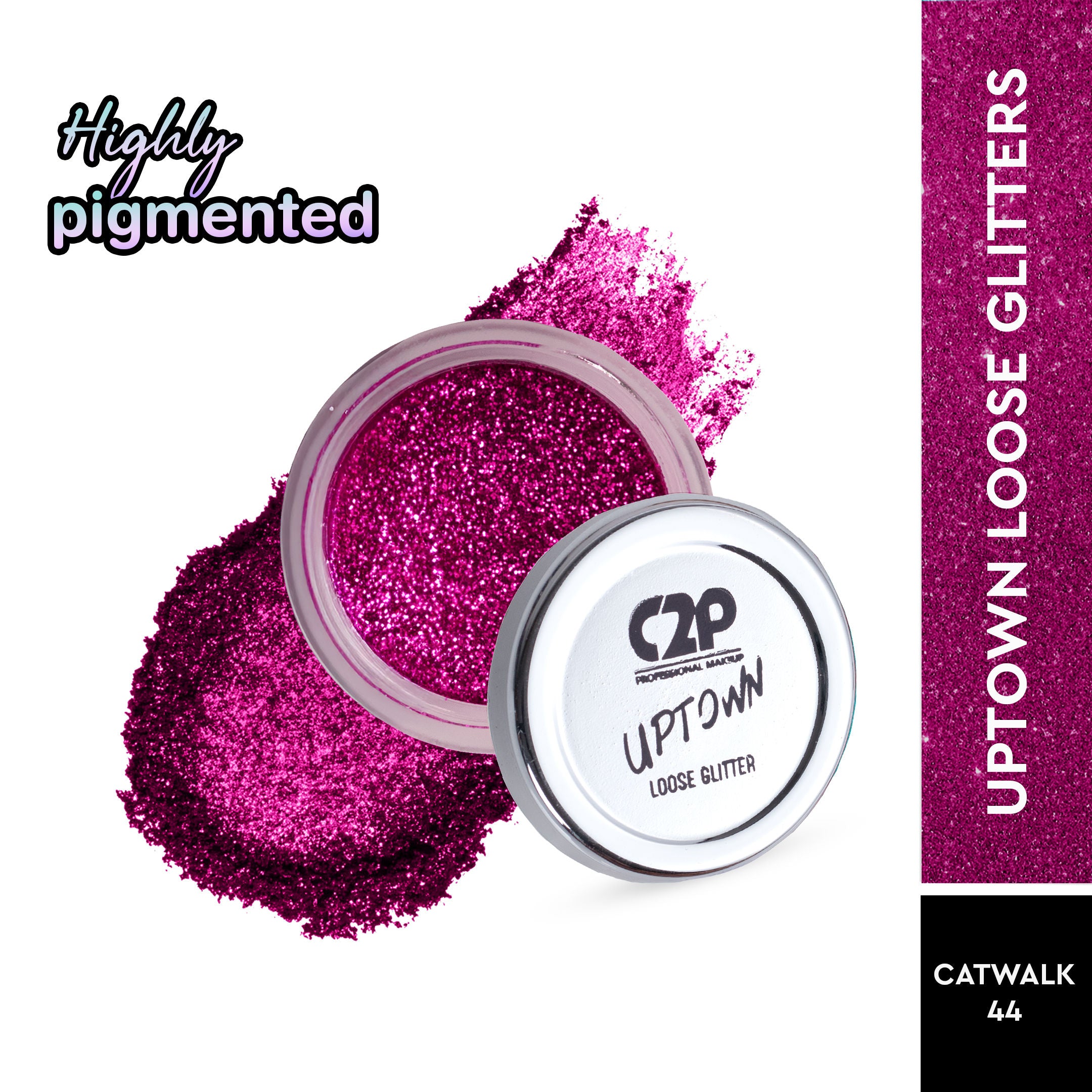 Uptown Loose Glitter for Eye Makeup Highly Pigmented Eyeshadow Powder - Catwalk 44