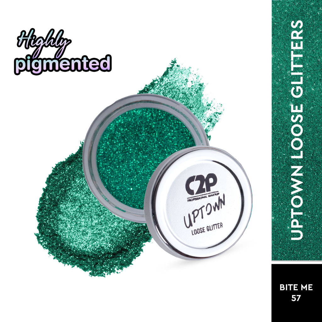 Uptown Loose Glitter for Eye Makeup Highly Pigmented Eyeshadow Powder - Bite Me 57