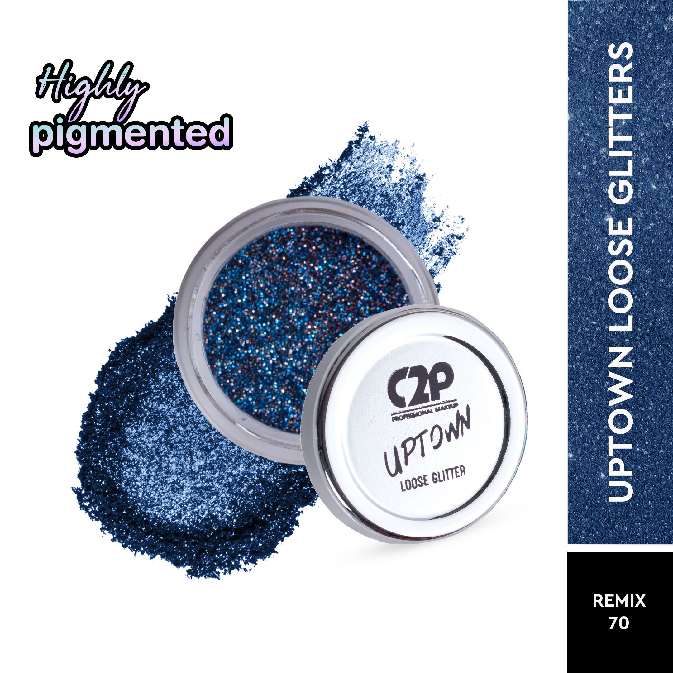 Uptown Loose Glitter for Eye Makeup Highly Pigmented Eyeshadow Powder - Remix 70