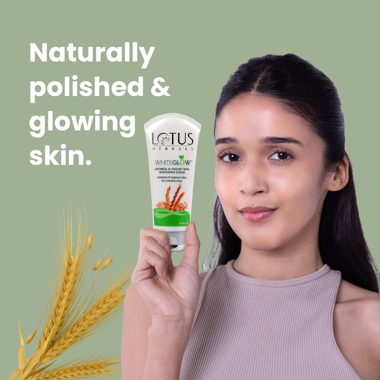 WhiteGlow Skin Brightening Oatmeal & Yogurt Face Scrub | All Skin Types