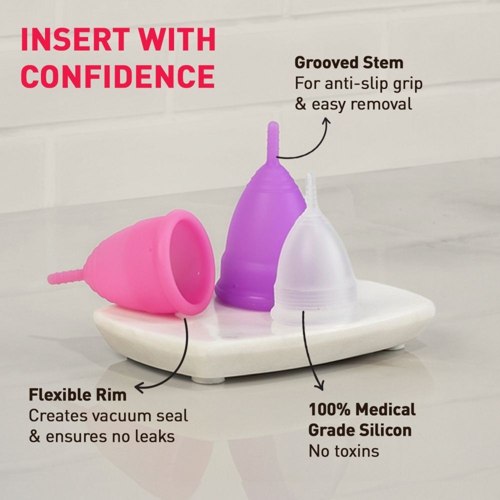 FDA Approved Reusable Menstrual Cup (Medium) with Portable Microwaveable Sterilizer
