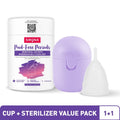 FDA Approved Reusable Menstrual Cup (Small) with Portable Microwaveable Sterilizer