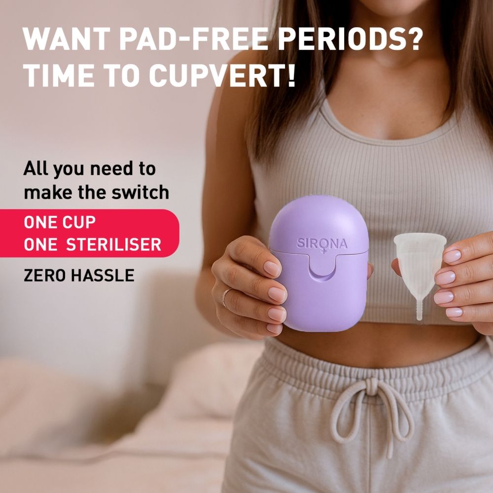 FDA Approved Reusable Menstrual Cup (Small) with Portable Microwaveable Sterilizer