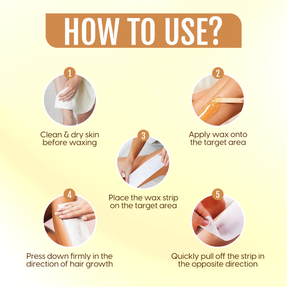 Wax Strips Hair Waxing for Full Body Facial Hair Removal - Free Wooden Stick Knife Applicators