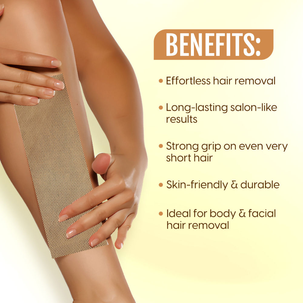 Wax Strips Hair Waxing for Full Body Facial Hair Removal - Free Wooden Stick Knife Applicators