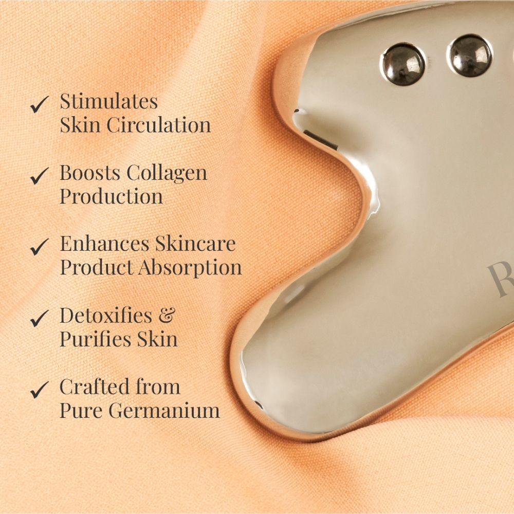 Germanium Gua Sha Face Massage Tool For Releases Facial Tension & Reduces Puffiness