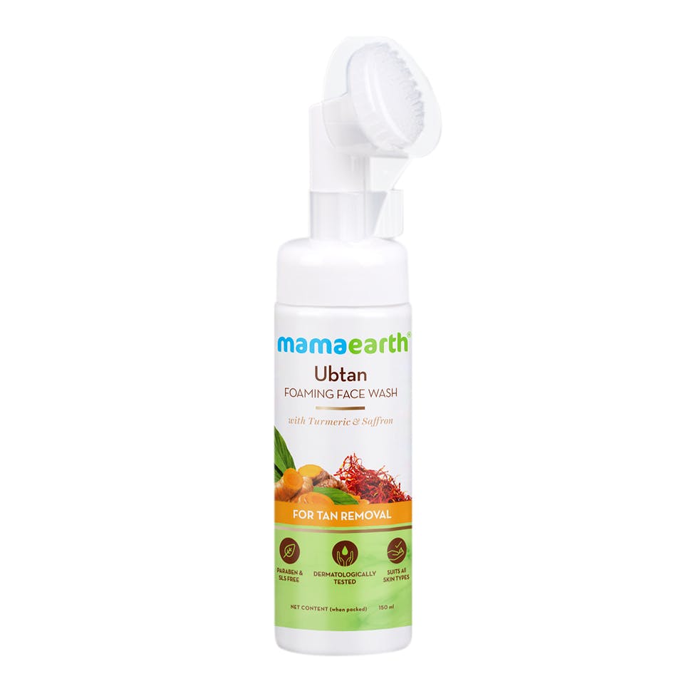 Ubtan Foaming Face Wash With Brush With Turmeric & Saffron For Tan Removal