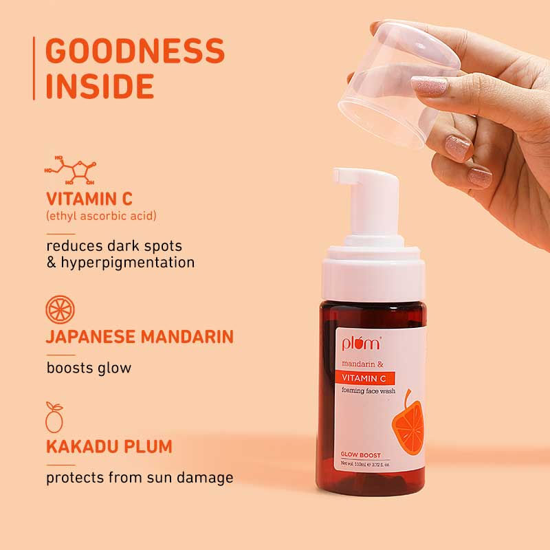 Vitamin C Foaming Face Wash With Mandarin For Glowing Skin & Gentle Cleansing