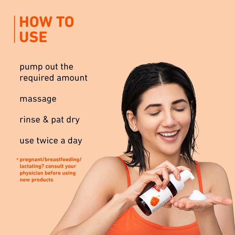 Vitamin C Foaming Face Wash With Mandarin For Glowing Skin & Gentle Cleansing