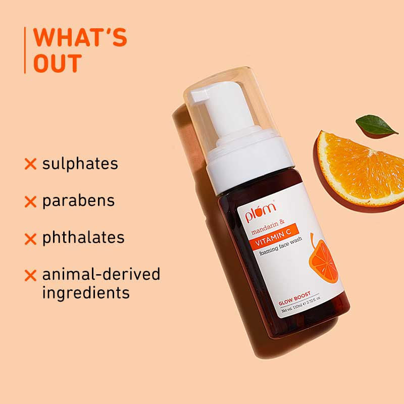Vitamin C Foaming Face Wash With Mandarin For Glowing Skin & Gentle Cleansing