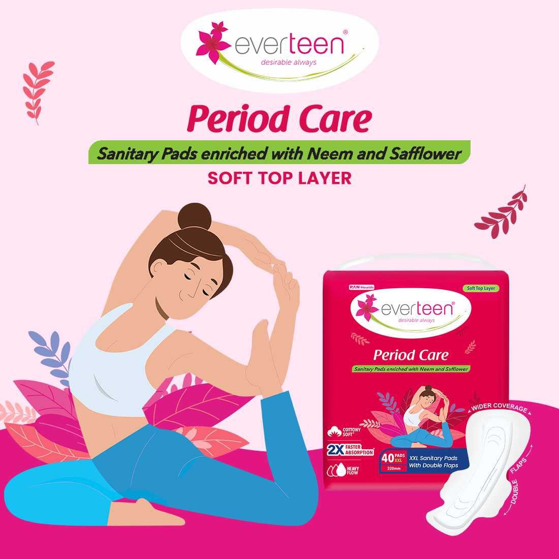 XXL Soft 40 Sanitary Napkins Pad With Free Menstrual Period Pain Relief Cramps Roll-On