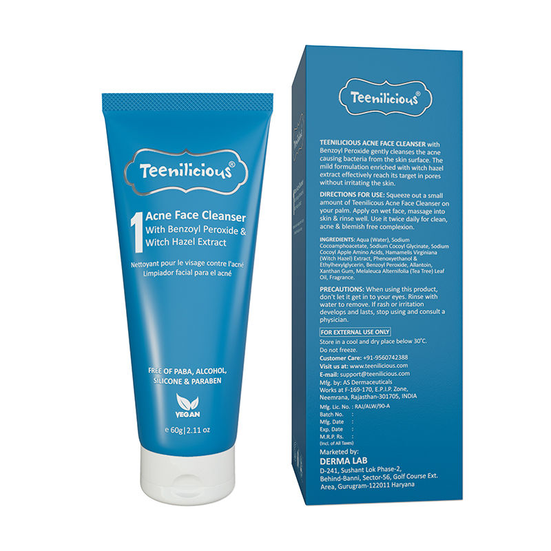 Acne Face Wash With Benzoyl Peroxide & Witch Hazel Extract