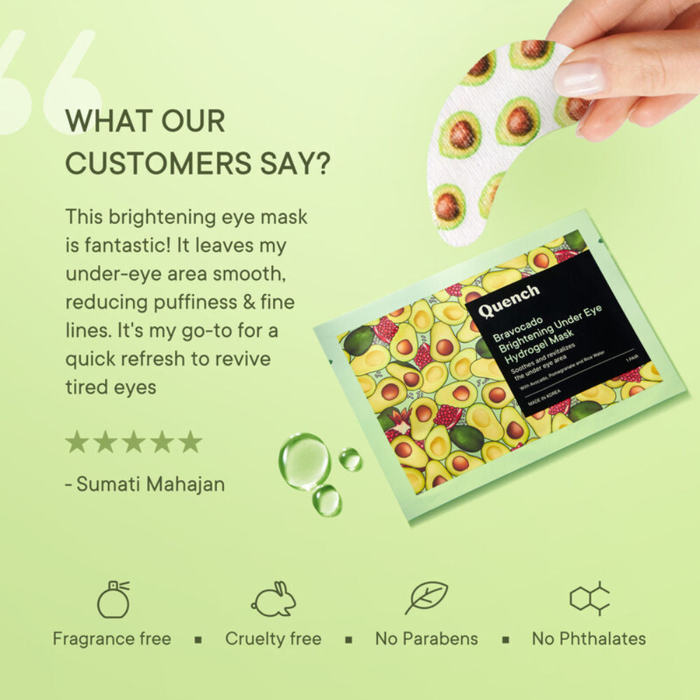 Brightening Under Eye Hydrogel Mask for Dark Circle & Puffiness Reduction -Vit E & Avocado