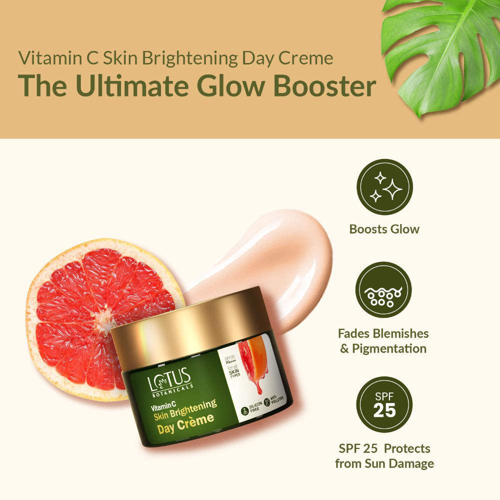 Skin Brightening Day Cream with Vitamin C SPF 25 PA+++ Lightweight & Chemical Free