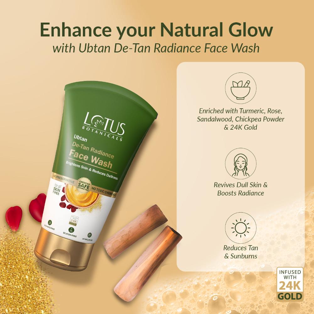 Ubtan De-Tan Radiance Face Wash|Infused with 24K Gold|Bright & Glowing Skin