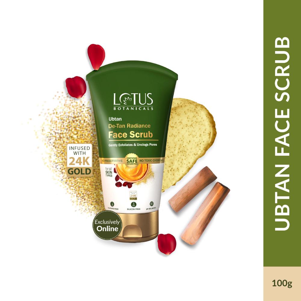 Ubtan De-Tan Radiance Face Scrub ,Infused with 24K Gold For Gentle Exfoliation