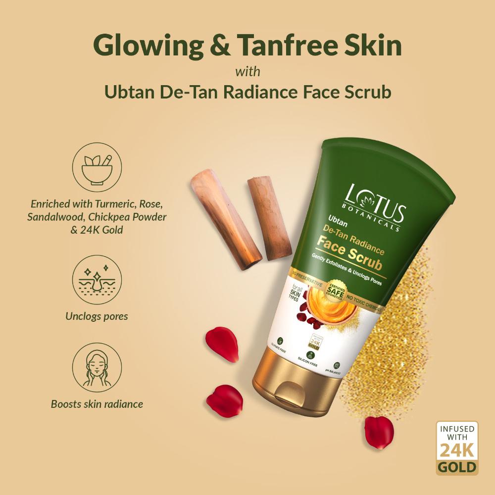 Ubtan De-Tan Radiance Face Scrub ,Infused with 24K Gold For Gentle Exfoliation