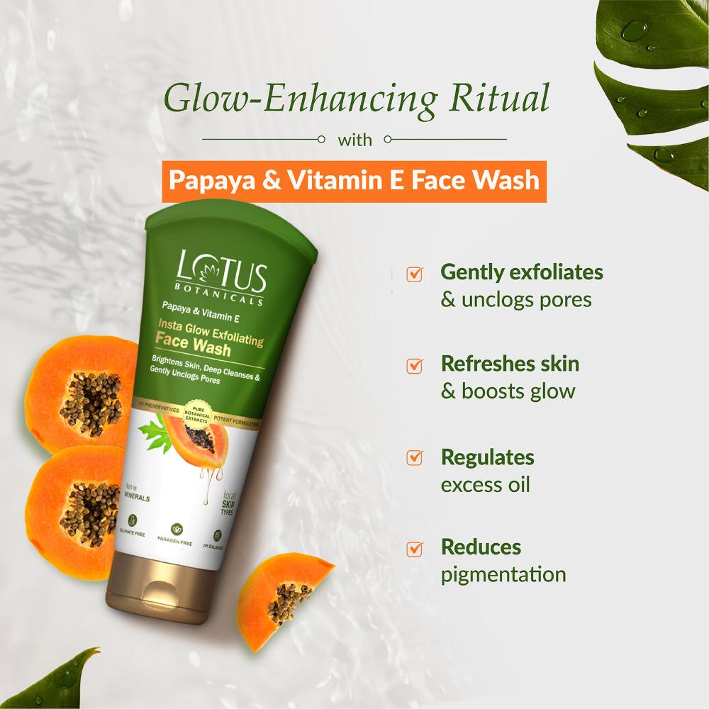 Papaya & Vitamin E Insta Glow Exfoliating Face Wash