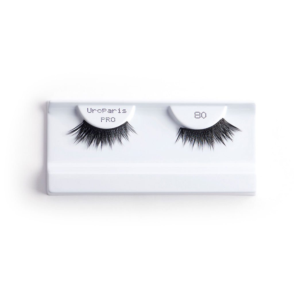 Human Hair Eyelashes - PRO 80 / BLACK FINE SYNTHETIC FIBER
