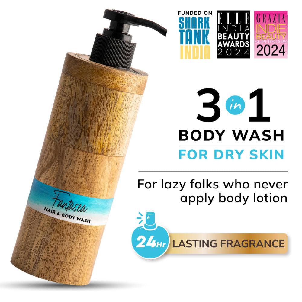Organic Ocean Body Wash for Dull,Dry & Tanned Skin with Ceramide|Shower Gel for Women&Men
