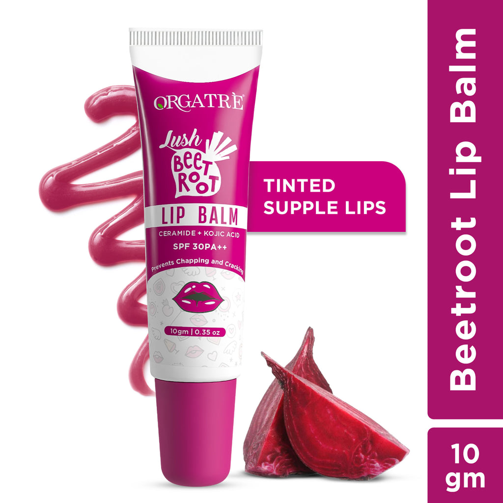 Beetroot Tinted Lip Balm SPF 30 PA++ with Ceramide & Kojic Acid for Brighten Dark Lips