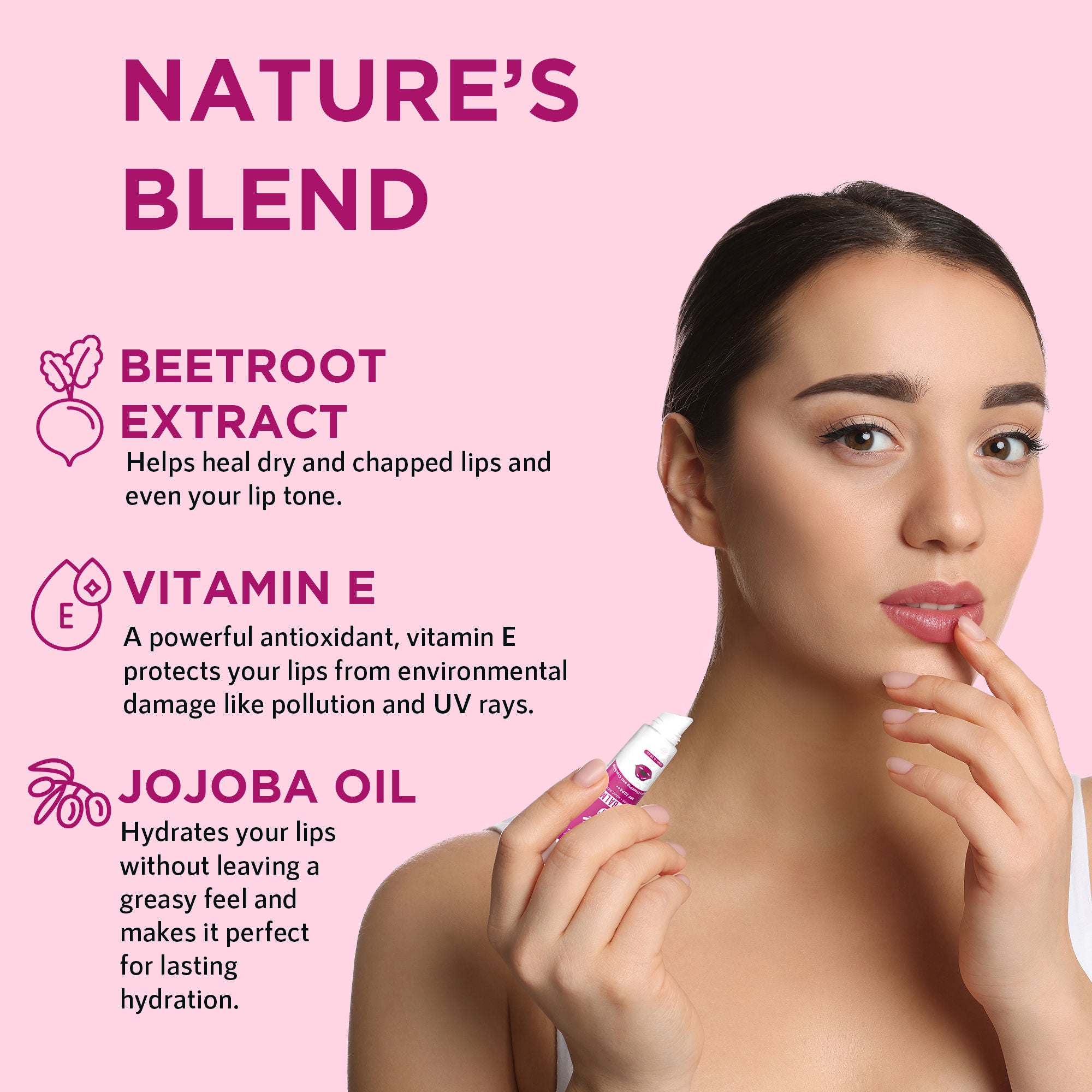 Beetroot Tinted Lip Balm SPF 30 PA++ with Ceramide & Kojic Acid for Brighten Dark Lips