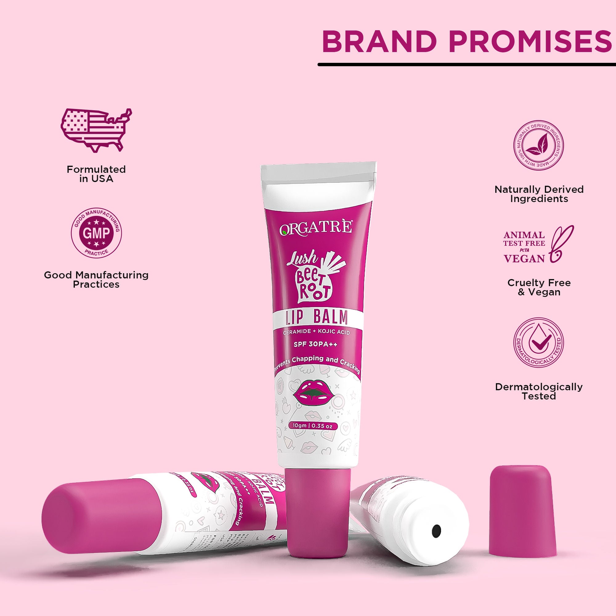 Beetroot Tinted Lip Balm SPF 30 PA++ with Ceramide & Kojic Acid for Brighten Dark Lips