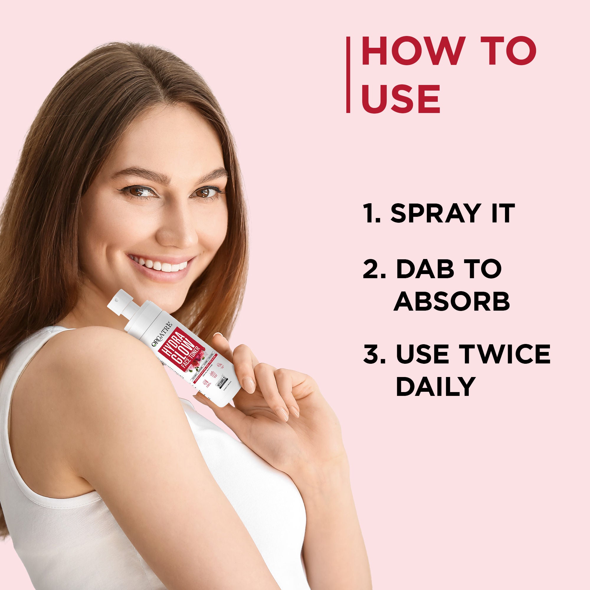 Hydra Glow Face Toner with Rose Water, Niacinamide & Hyaluronic Acid for Glowing Skin 100ml