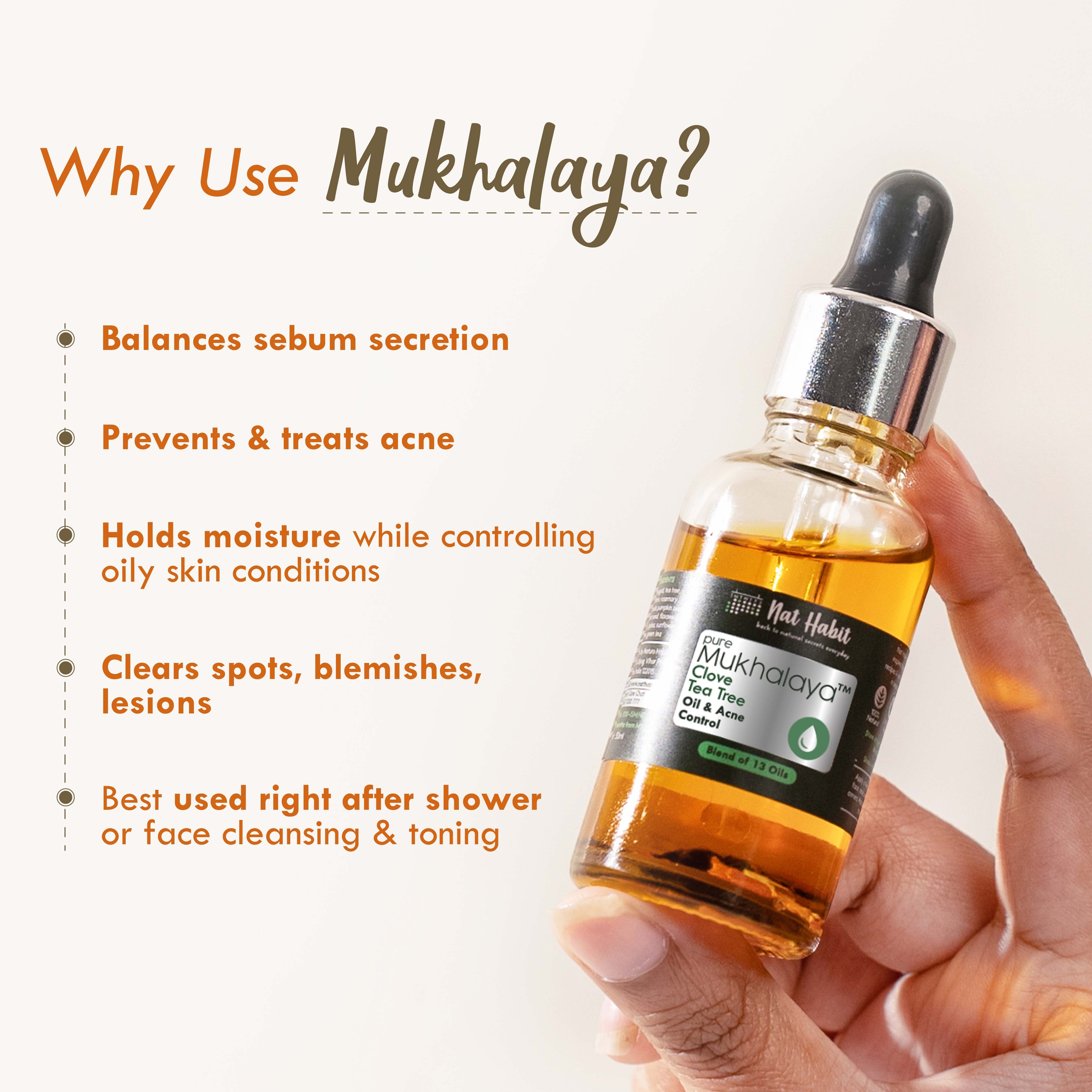 Pure Clove Tea Tree Face Oil For Oily Skin, Makeup Lightweight Facial Oil For Acne Control