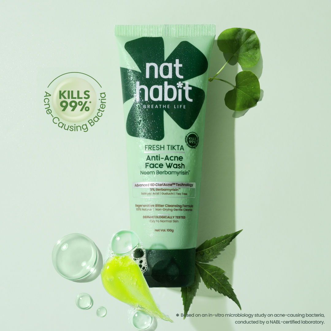 Anti-Acne Neem Berbamyrisin Tikta Face Wash