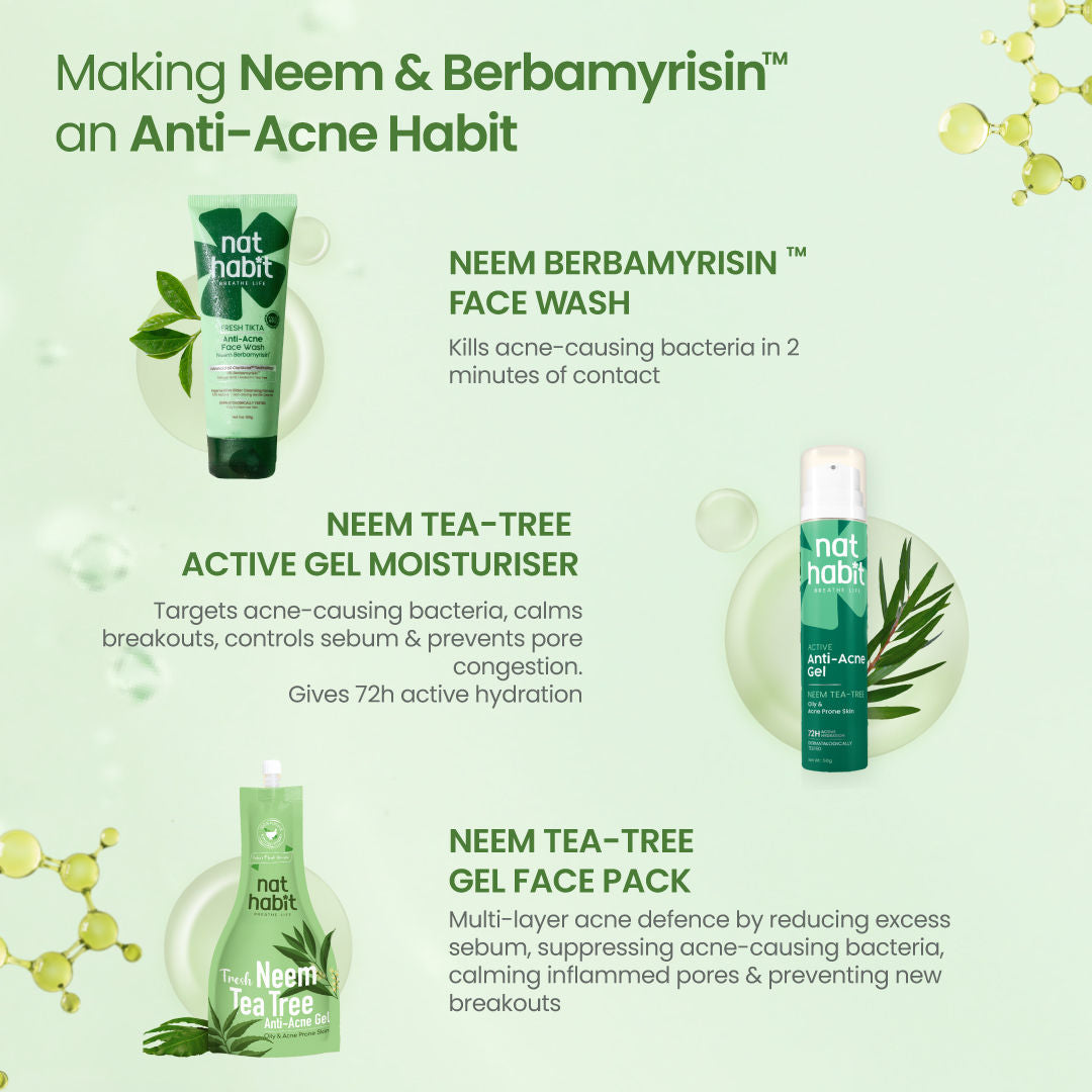 Anti-Acne Neem Berbamyrisin Tikta Face Wash