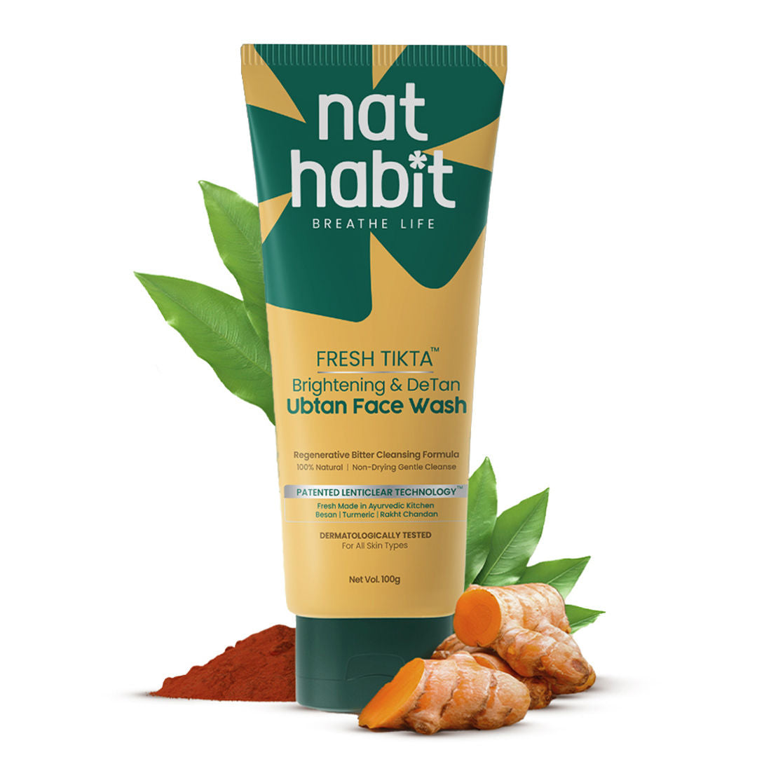 Brightening Ubtan Face Wash, Tikta for Dull Skin, Anti Aging with Wild Turmeric, All Skin