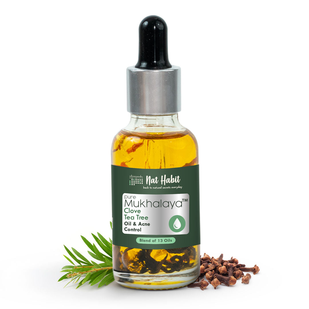 Pure Clove Tea Tree Face Oil For Oily Skin, Makeup Lightweight Facial Oil For Acne Control - 15ml