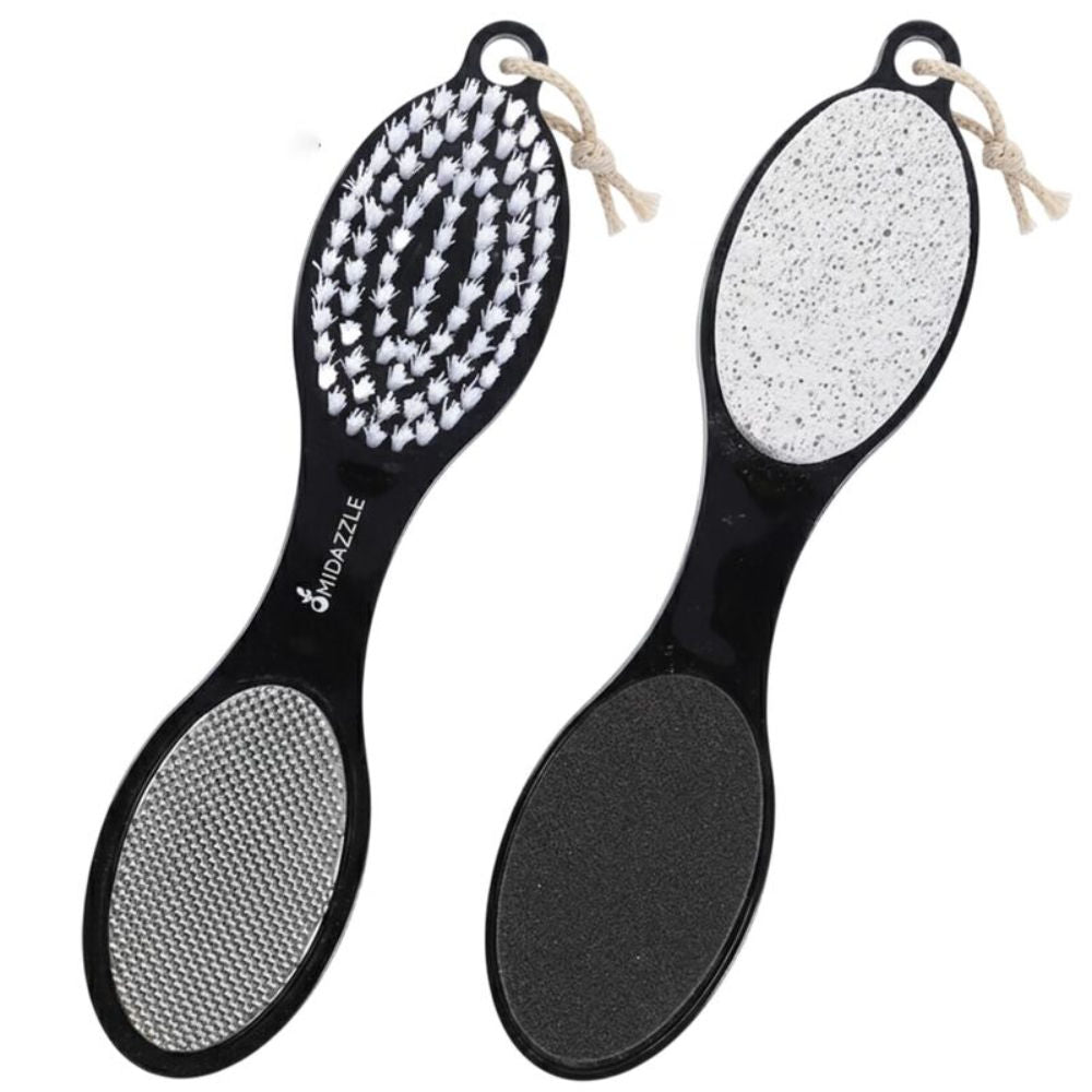 4 In 1 Foot Pedicure Brush, Pumice Stone, Scrubber & File For Soft Care