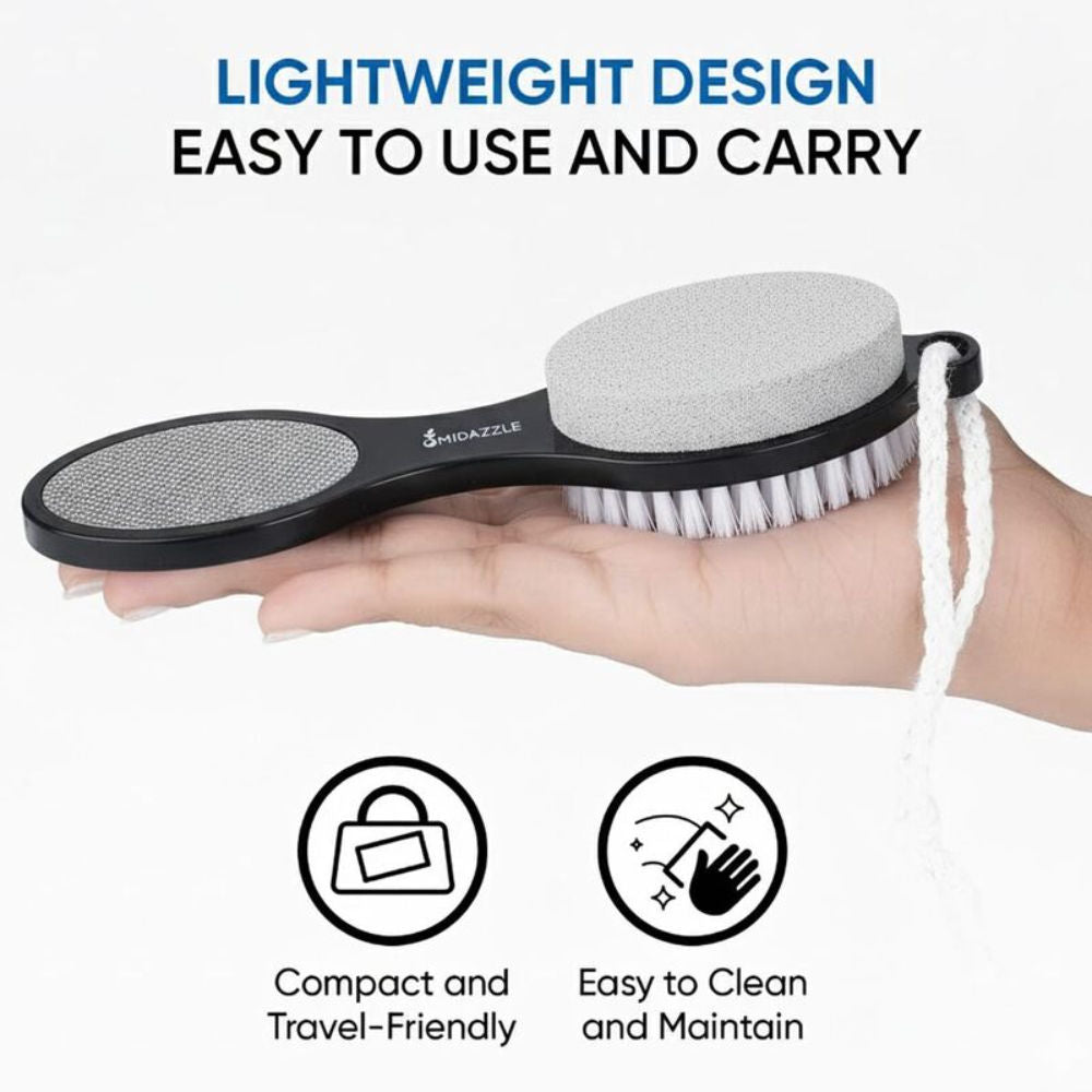 4 In 1 Foot Pedicure Brush, Pumice Stone, Scrubber & File For Soft Care