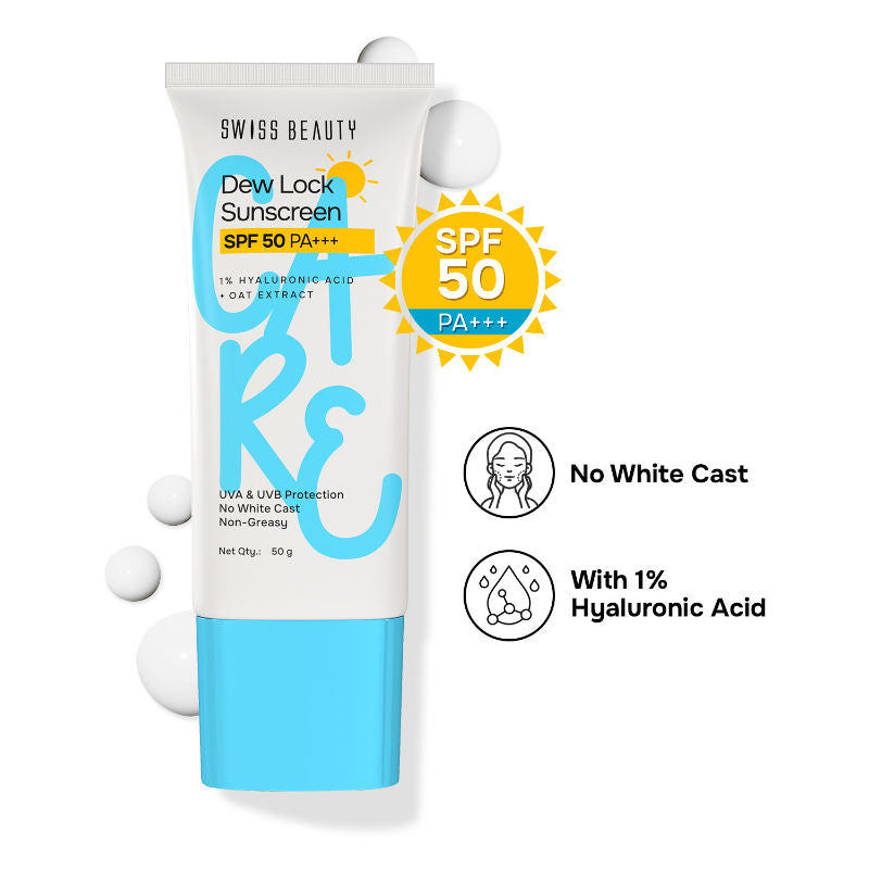 Care Dew Lock Sunscreen SPF 50 PA++++ With 1% Hyaluronic Acid