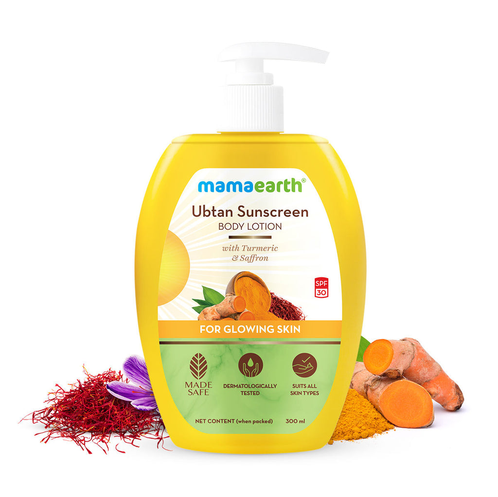 Ubtan Sunscreen Body Lotion SPF 30 With Turmeric & Saffron For Glowing Skin