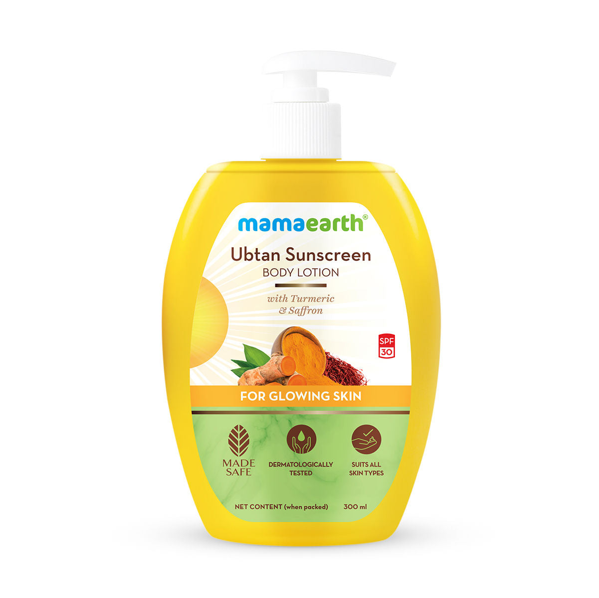 Ubtan Sunscreen Body Lotion SPF 30 With Turmeric & Saffron For Glowing Skin