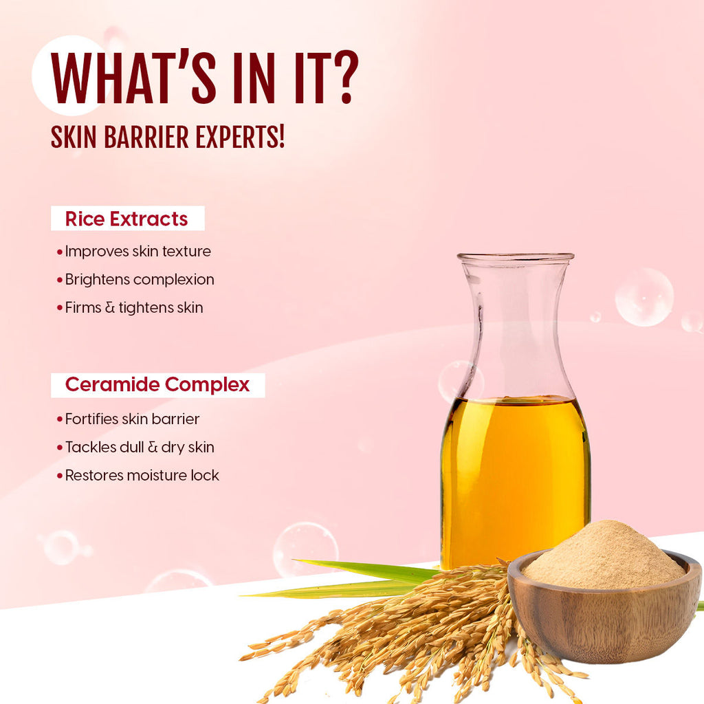 Rice Ceramide Serum Barrier Repair With Niacinamide & Ha For Skin Brightening, Acne Spots