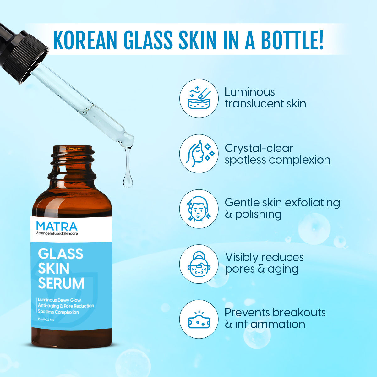 Korean Glass Skin Serum With Salicylic Acid & Lactic Acid For Spotless Glow & Anti Aging