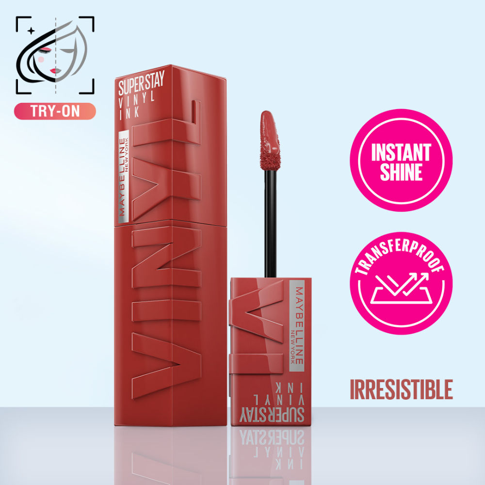 Super Stay Vinyl Ink Liquid Lipstick, Instant Shine Lasts Up To 16H - Irresistible