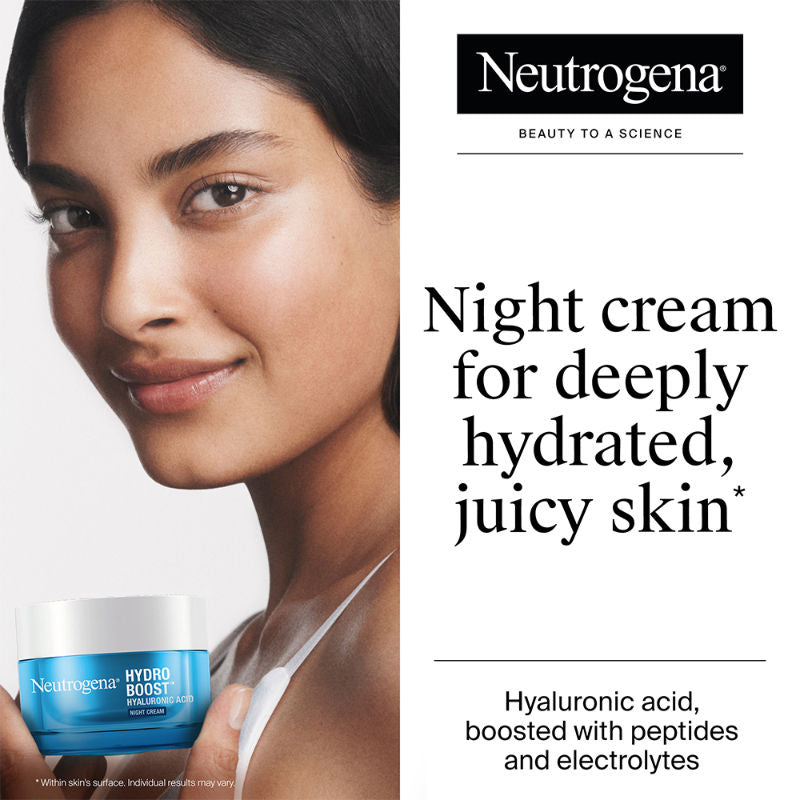 Hydro Boost Hyaluronic Acid Night Cream & Moisturizer with Peptide for Dry & Oily Skin
