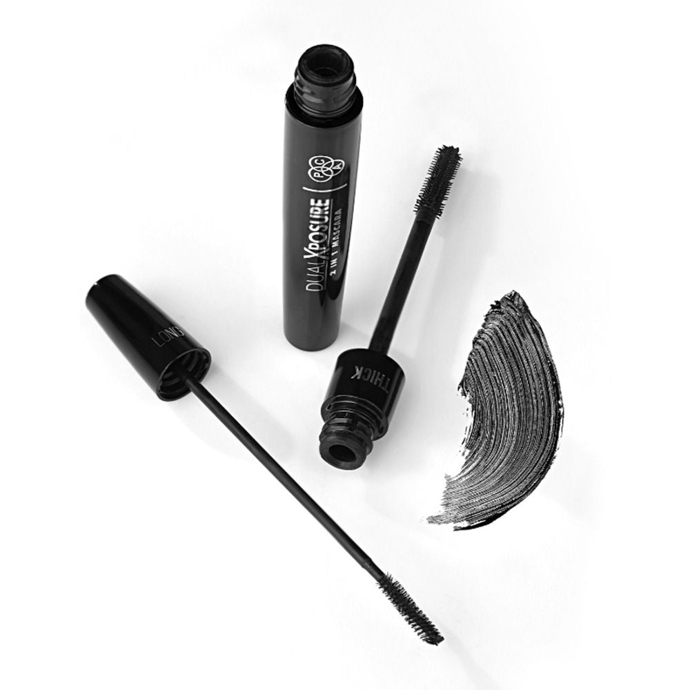 Dual Xposure Mascara - 2-in-1 Volumizing & Lengthening Mascara, Longlasting Clump Free