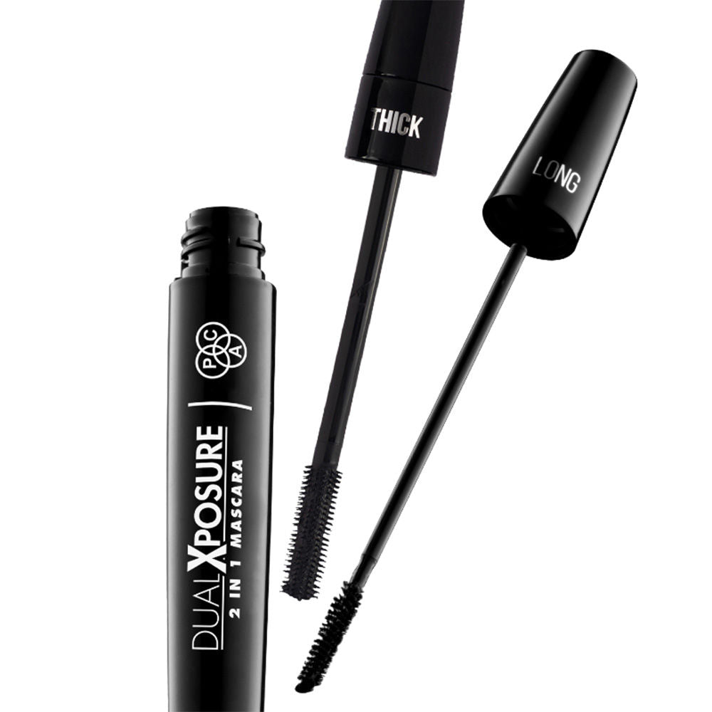 Dual Xposure Mascara - 2-in-1 Volumizing & Lengthening Mascara, Longlasting Clump Free