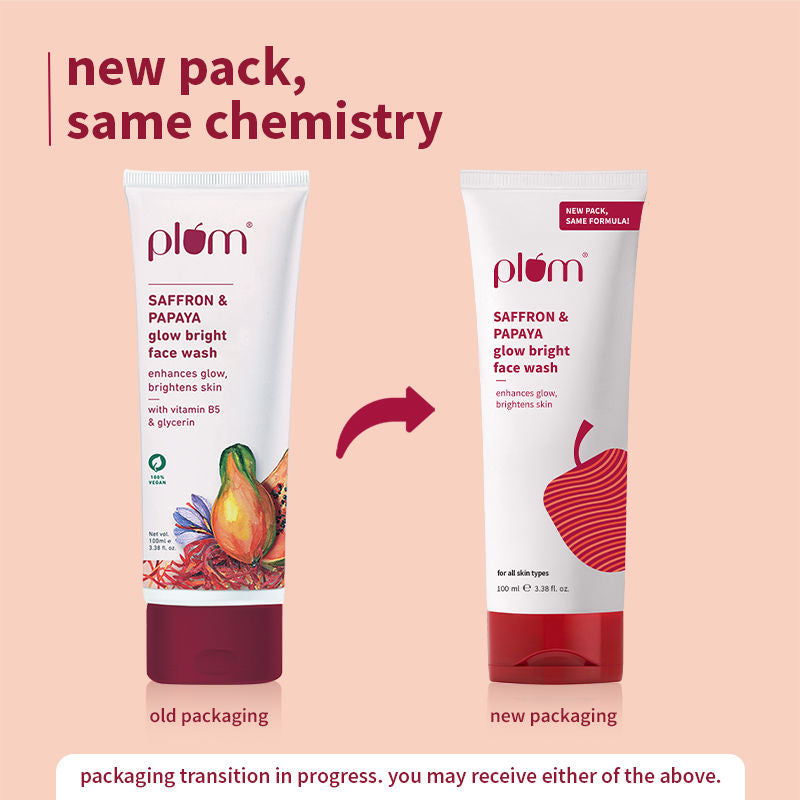 Saffron & Papaya Glow Bright Gel Face Wash For Daily Use - Fights Dullness & Evens Skin Tone