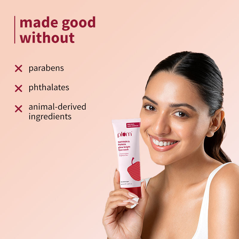 Saffron & Papaya Glow Bright Gel Face Wash For Daily Use - Fights Dullness & Evens Skin Tone