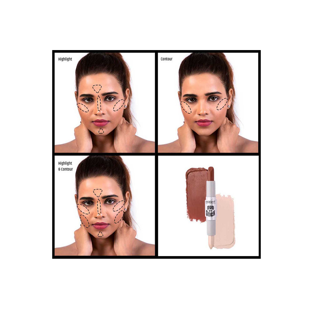 Duo Stick 2 In 1 Contour & Highlighter, Crease Resistant, Long Wear